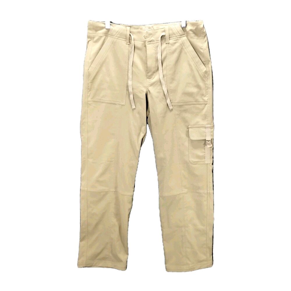 RCG  Cargo Pants Women's 10 Khaki Wide Zip Leg Stretch Utility Chore